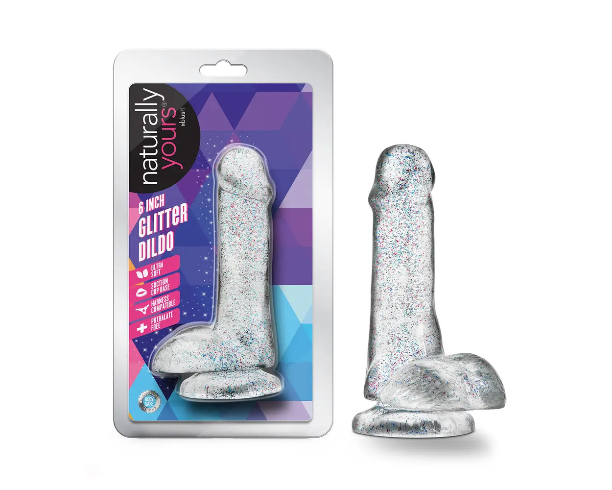 NATURALLY YOURS - 6-INCH GLITTER SUCTION CUP DILDO_img_1