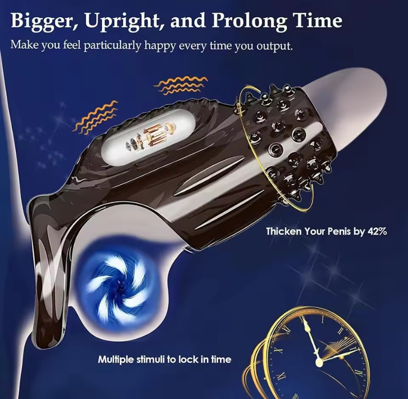 Vibrating Cock Ring for Men Silicone Penis Vibrator Intense Mens Vibrator Longer Harder Stronger Erection Adult Sex Toy for Men