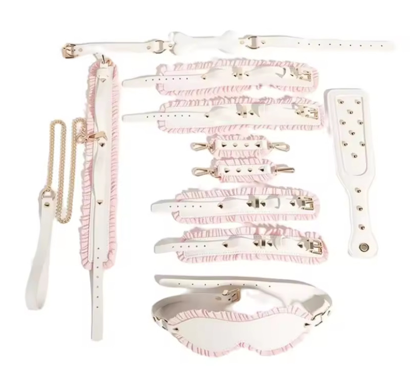 Adult BDSM Products Bondage Sex Toy Kits with PU Leather Handcuffs Collar Mask Bone Plug Game Accessories for Couple Erotic Shop_img_5