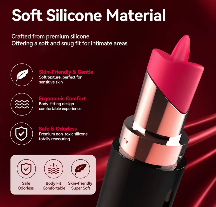 Tongue Tip Lipstick Vibrator New 10 Modes Clitoral Stimulator Nipple Massager Low Noise Portable Sex Toys for Adult Women_img_2