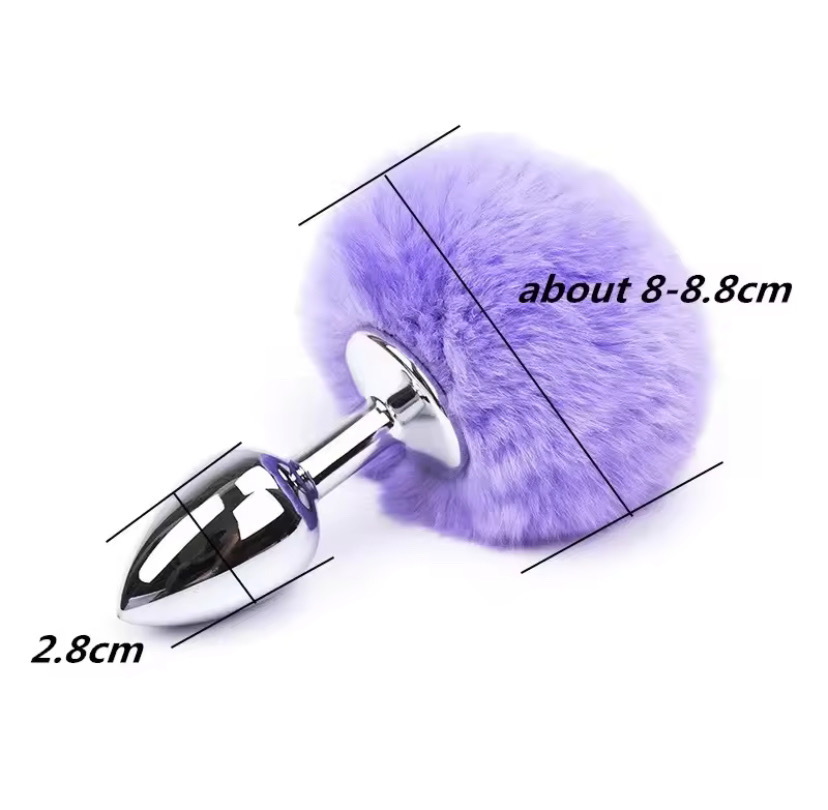 Metal Plush Rabbit Tail Anal Plug Butt Plug Prostate Massager Rabbit Ear BDSM Cosplay Erotic Sex Toys for Women Adults Sex Game_img_2