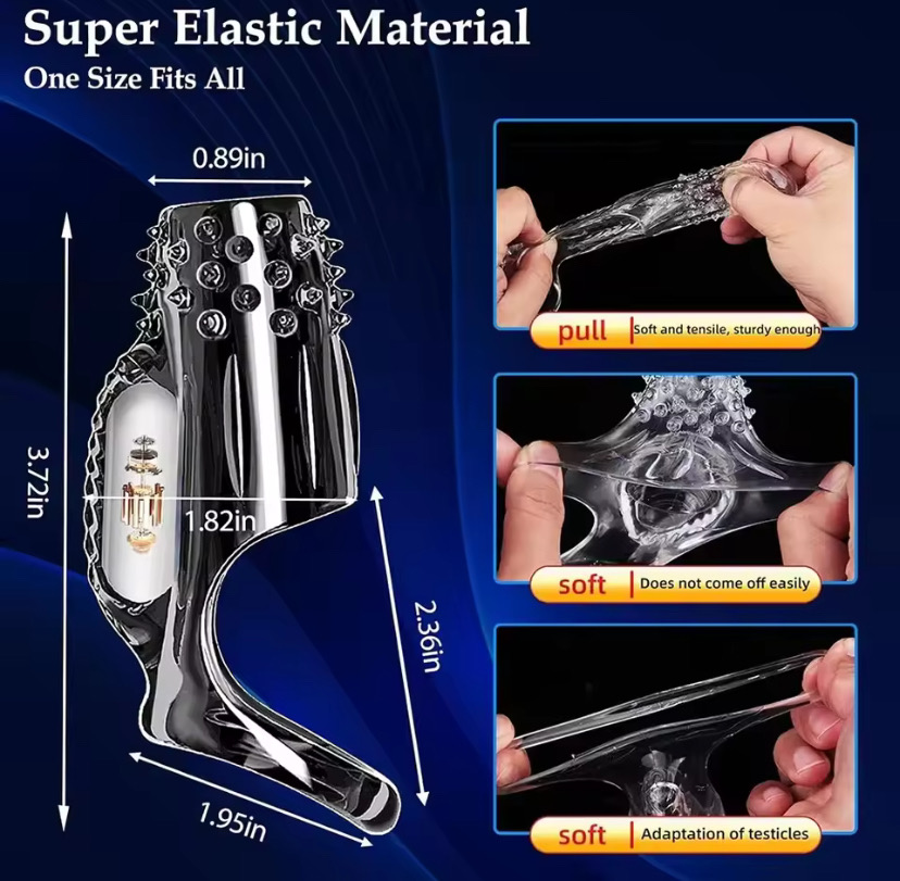 Vibrating Cock Ring for Men Silicone Penis Vibrator Intense Mens Vibrator Longer Harder Stronger Erection Adult Sex Toy for Men_img_2