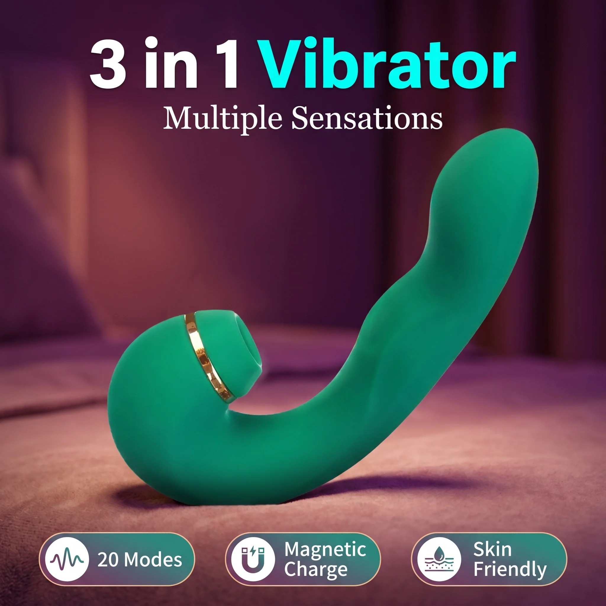 3-in-1 G-Spot Vibrator Clitoris Sucker Stimulation Vaginal Massager Tapping Clit Sucker Masturabtor Adult Sex Toy for Women 18+_img_6