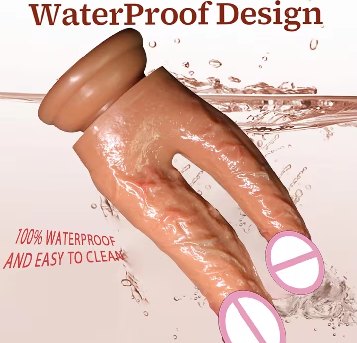 Realistic Double Headed Dildo Couples Penetration Device with Anal Vaginal Stimulation Penile Sucker Big Penis Sex Toy for Women_img_5
