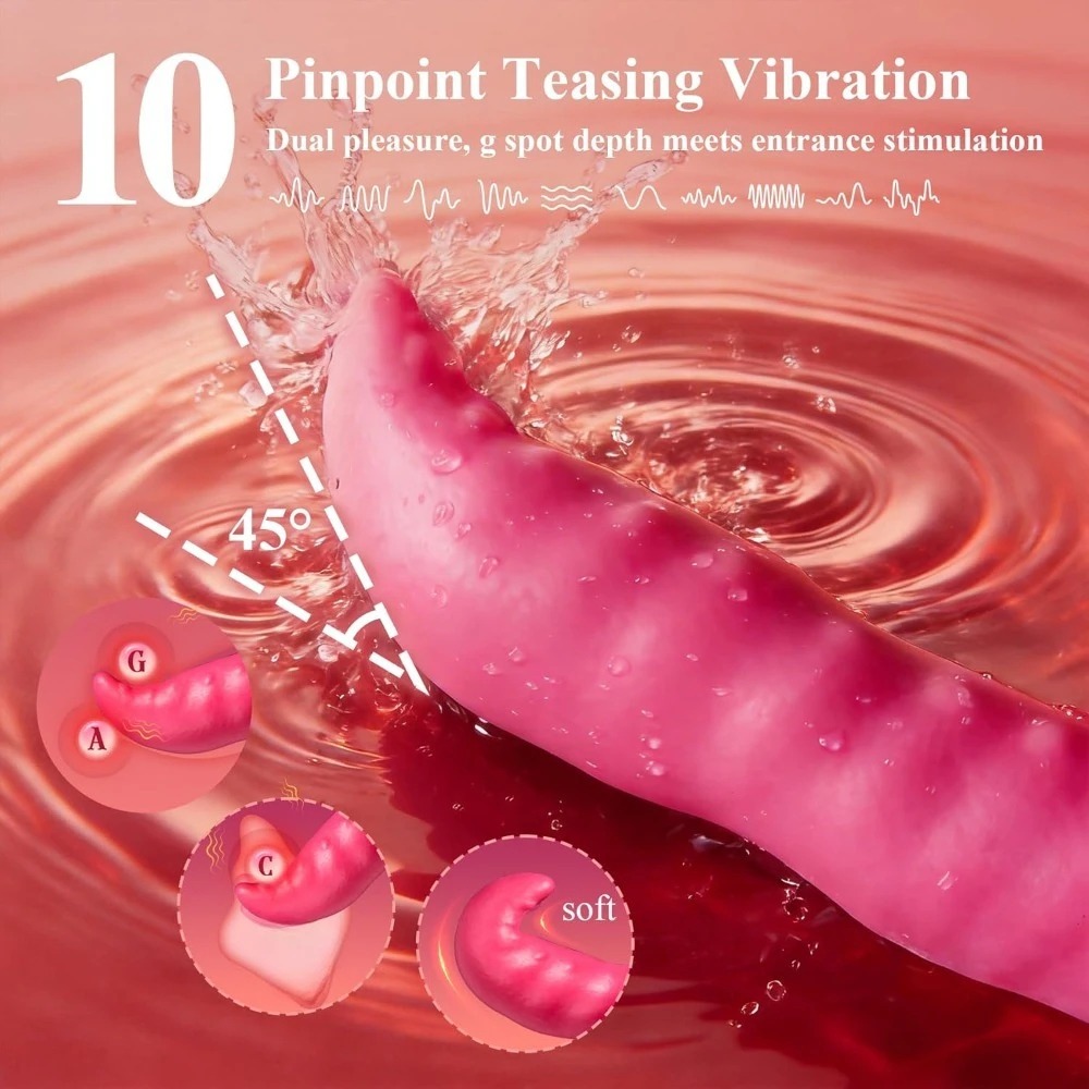 2IN1 Wave Thrusting Dildo for Women Tongue Finger Pressing Clit Stimulation Vibrator Vagina Licking Sex Toys Female Masturbator_img_3