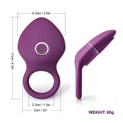 Vibrating Clitoris Stimulator Penis Ring G-Spot Delay Orgasm Lock Fine Vibration Cock Ring for Couples Sex Toys_img_7