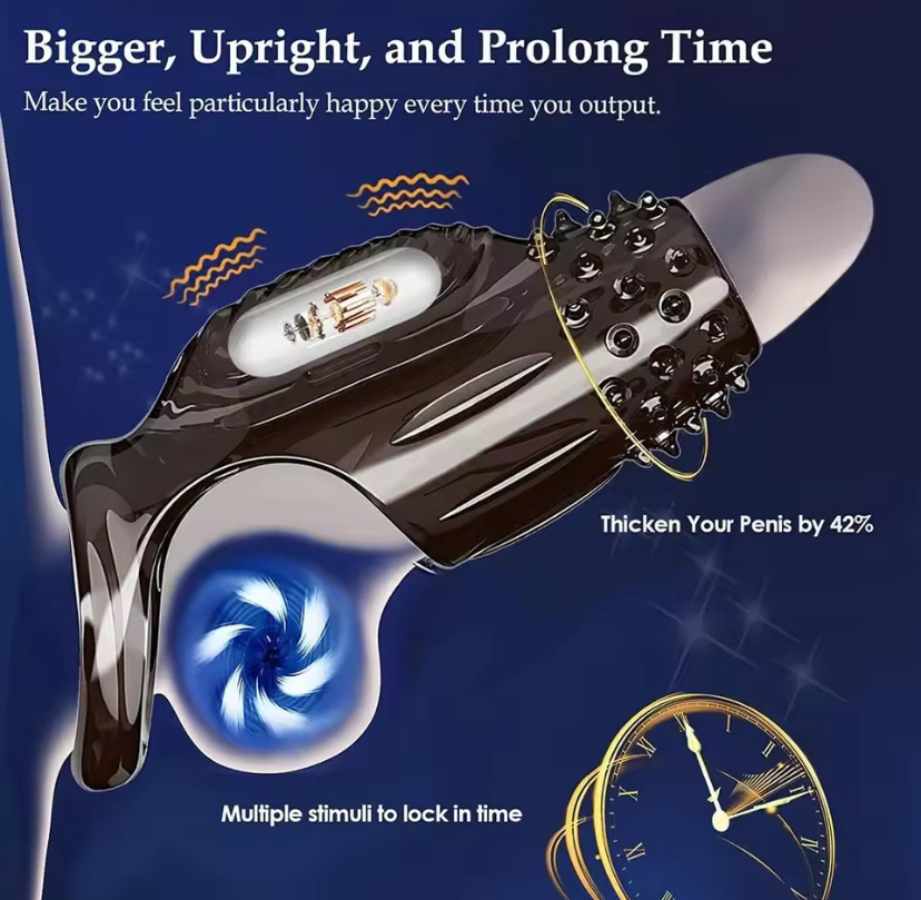 Vibrating Cock Ring for Men Silicone Penis Vibrator Intense Mens Vibrator Longer Harder Stronger Erection Adult Sex Toy for Men_img_1