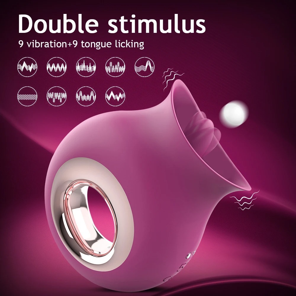 G Spot Tongue Licking Vibrator Clitoral Pubic Nipple Stimulator Massager 9 Vibration Modes Masturbator Adult Sex Toys for Women_img_1