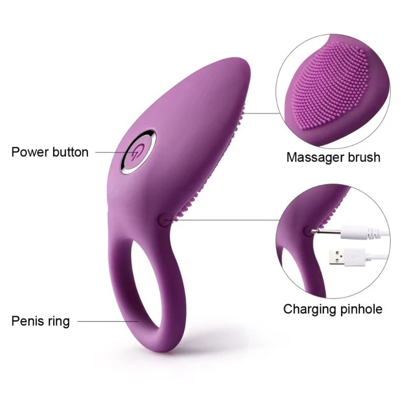 Vibrating Clitoris Stimulator Penis Ring G-Spot Delay Orgasm Lock Fine Vibration Cock Ring for Couples Sex Toys_img_2