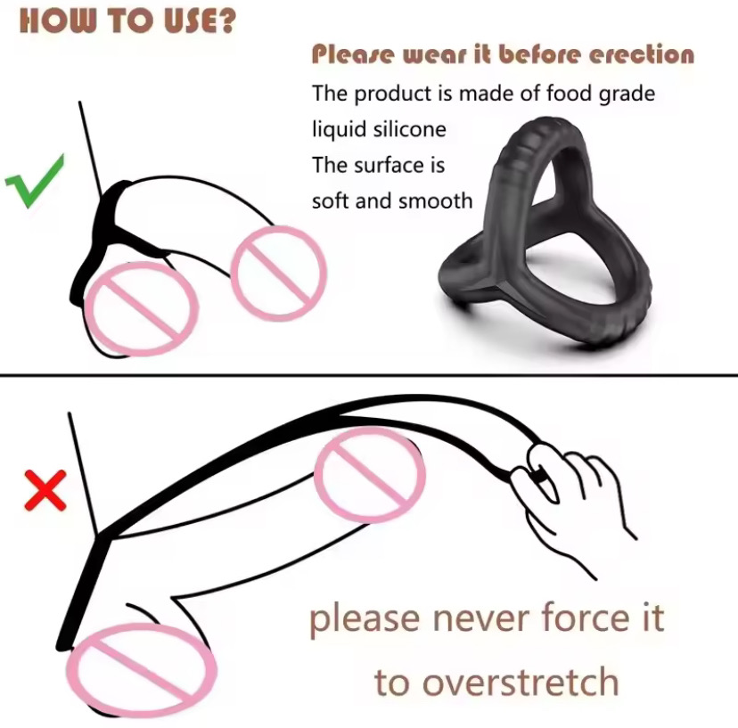 high quality and Cheap penis ring reusable silicone semen rooster ring penis enlargement delayed ejaculation male sex toy_img_1