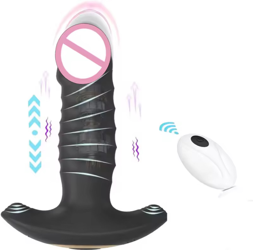 Telescopic Vibrating Anal Plug with Remote Adult Sex Toy Male Prostate Massager Dildo for Couples Unisex