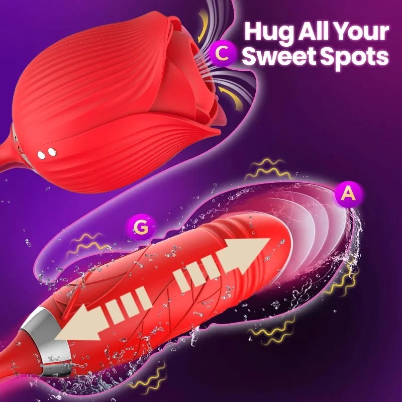 20modes Sucking Rose Sex Toys for Women 3in1 Thrusting Dildo G Spot Anal Vibrator Stimulator Female Vibrating Egg Adult Toys_img_4