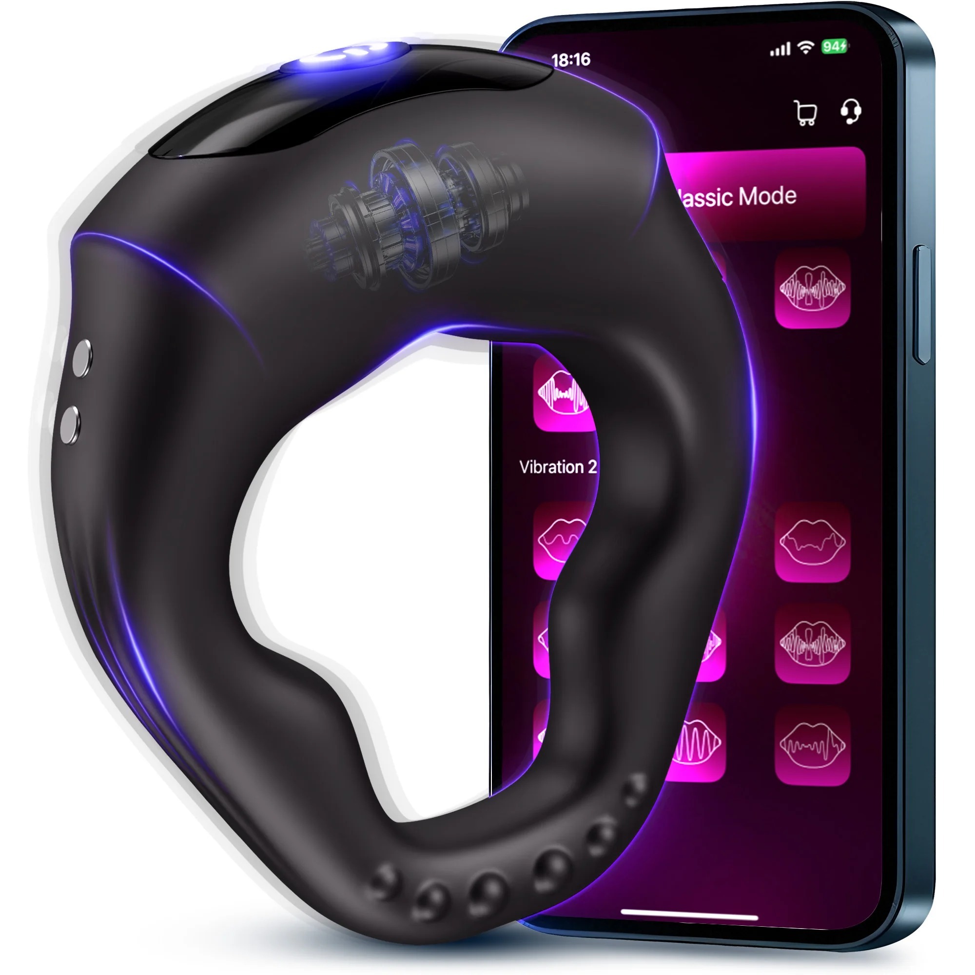 APP Control Vibrating Cock Ring Penis Ring Vibrator Delay Ejaculation Clit Stimulator Cockring Adults Sex Toys for Men_img_1