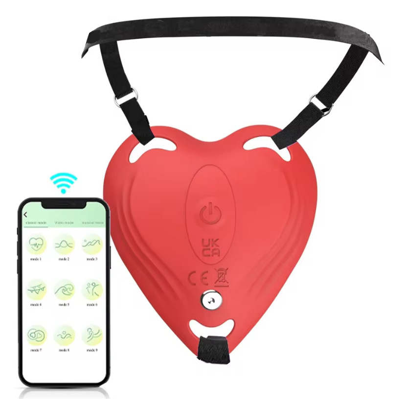 App Control Wearable Heart Vibrator Panty Thong Remote G-Spot Clitoris Massager Adult Sex Toys for Women Couple Distance Play