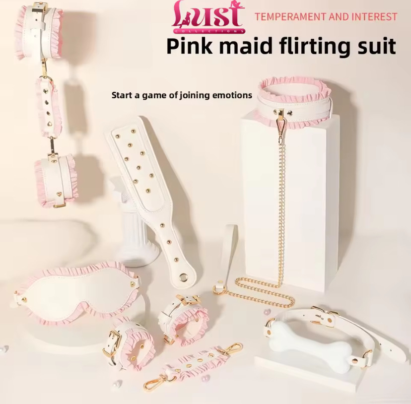Adult BDSM Products Bondage Sex Toy Kits with PU Leather Handcuffs Collar Mask Bone Plug Game Accessories for Couple Erotic Shop