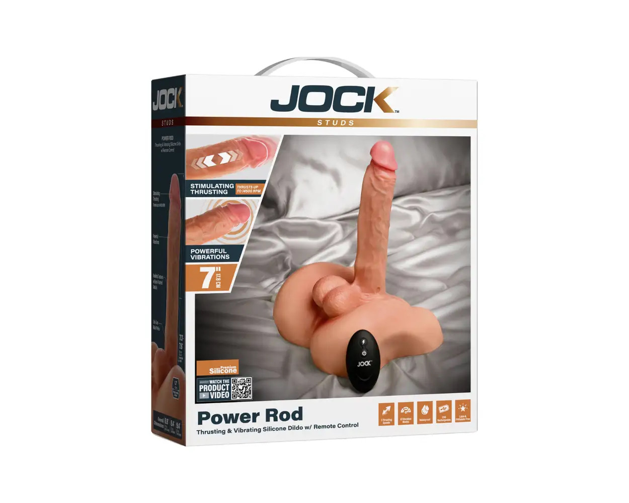 CURVE TOYS - JOCK STUDS POWER ROD THRUSTING SILICONE DILDO