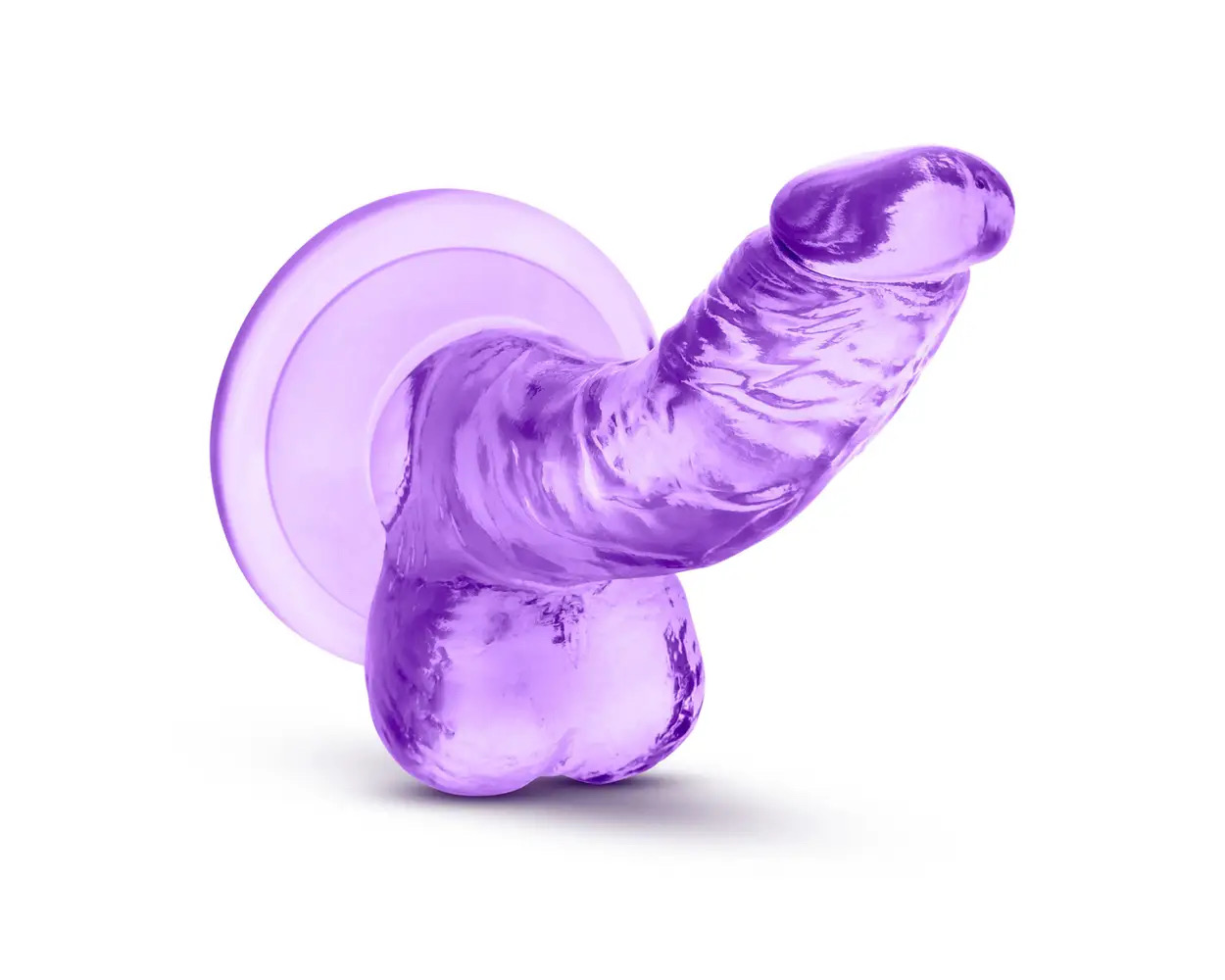 NATURALLY YOURS - 4-INCH MINI COCK DILDO WITH BALLS PURPLE_img_3