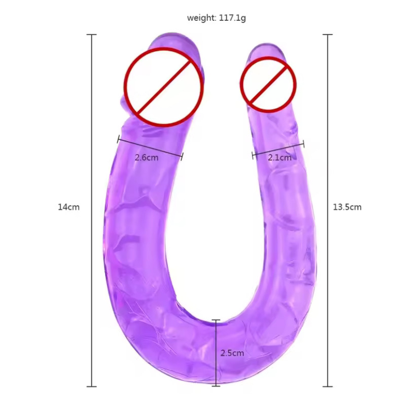 Adult Supplies Sex Toy Double Ended Realistic Dildo Flexible Jelly Dildos Penis Cock Anal Butt Plug Massager g-spot Stimulation_img_1