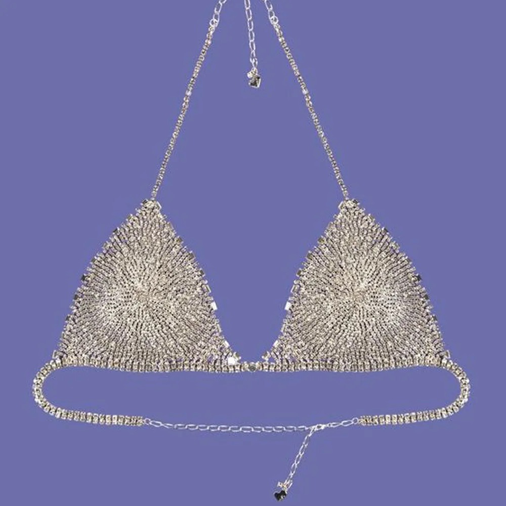 Fashionable Sexy Diamond-Studded Bras Sparkling Body Chains Nightclub Wear Props Adjustable Couple Sex_img_3