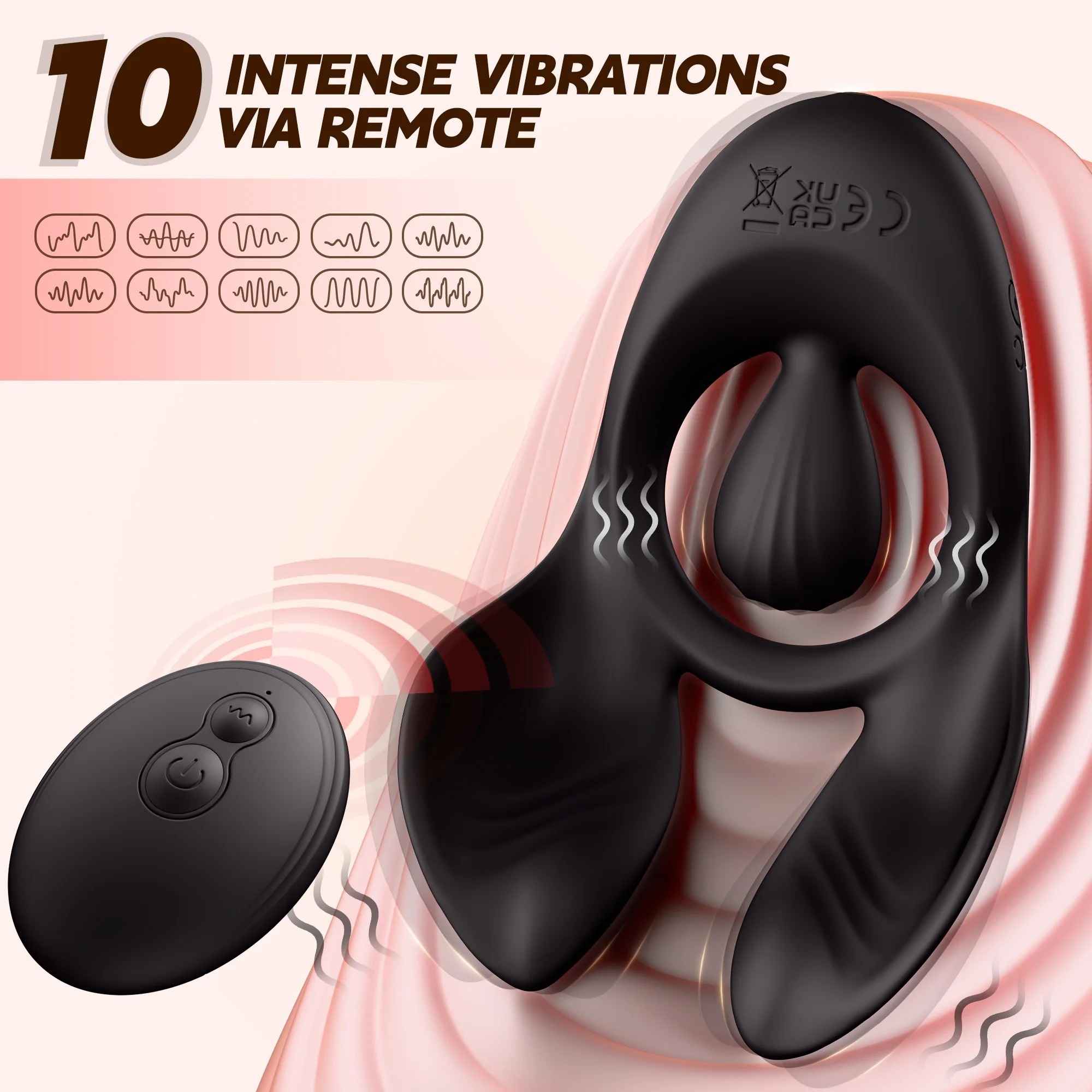Vibrating Cock Ring for Men Delay Ejaculation Testicle Vibrator Remote Control Penis Ring Clit Stimulator Sex Toy for Men_img_5