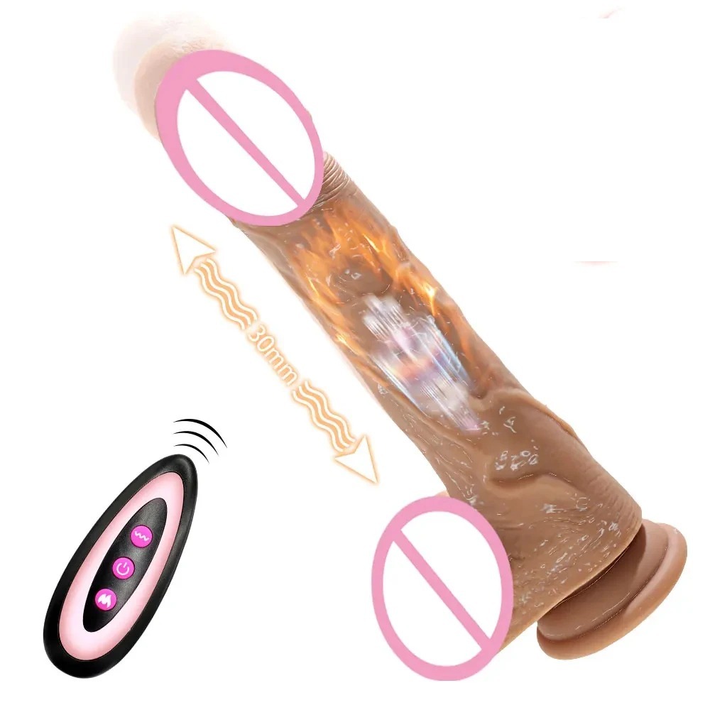 Remote Control Thrusting Realistic Dildo Vibrator G Spot Telescopic Or Swing Big Penis Stimulator Suction Cup Sex Toys for Women