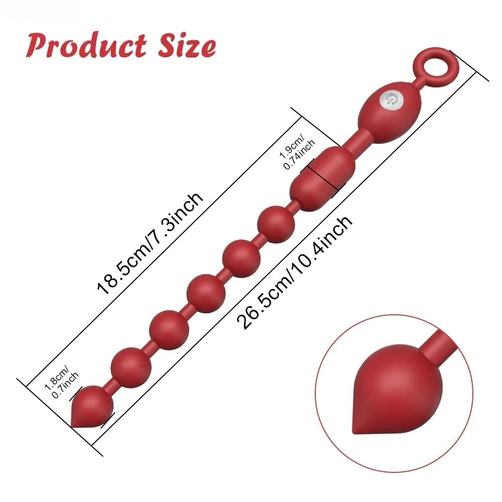 Vibrating Anal Beads Prostate Massager Flexible Silicone Plug Vibrador adult sex toys For Men Women Anal Stimulation_img_2