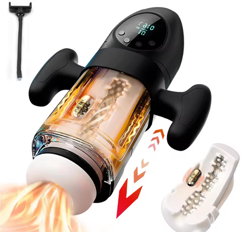 Automatic Male Masturbator Cup Thrusting Vibrating Masturbation Electric Penis Pump with Handle and Phone Mount for Men Sex Toys