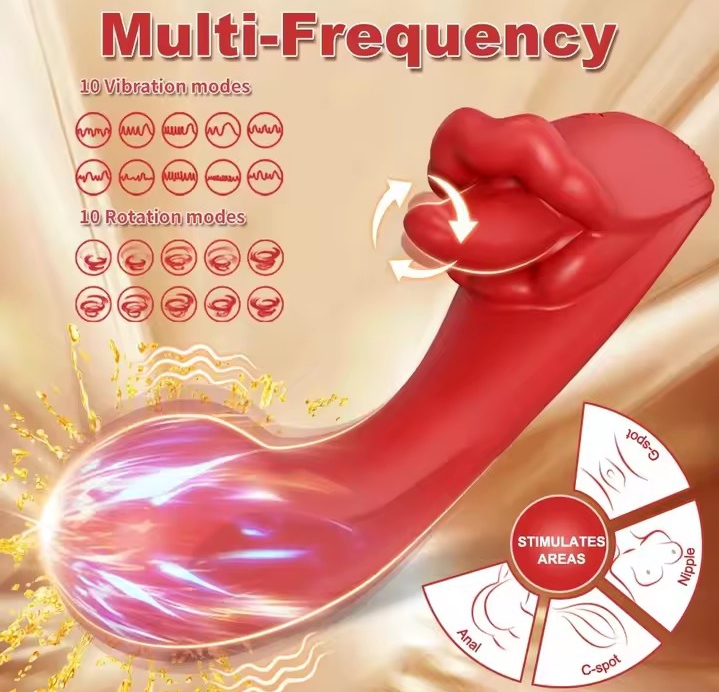 Tongue Licking Vibrator Clitoral Stimulator with Realistic Oral Sensation 10-Frequency Adult Sex Toys Women Rechargeable_img_4