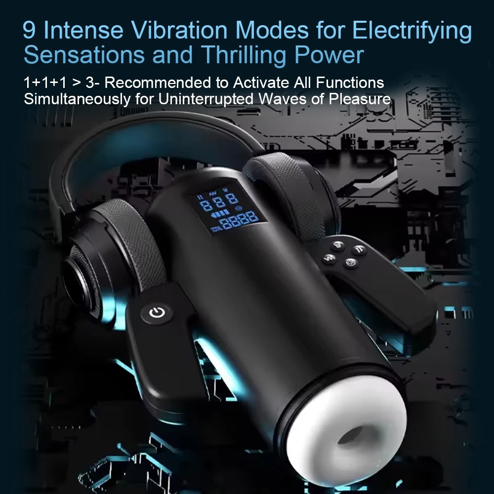 3 IN 1 Automatic Sucking Male Masturbation Cup with Handle Double layer telescopic Male Stroker Pocket Pussy Adult Toy for Men_img_2