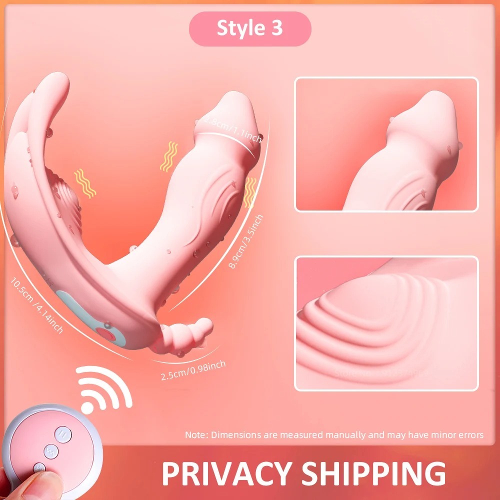Wearable Dildo Vibrator G Spot Clitoris Stimulator Butterfly Vibrating Panties Erotic Toy Adult Toy for Women Orgasm Masturbator_img_3