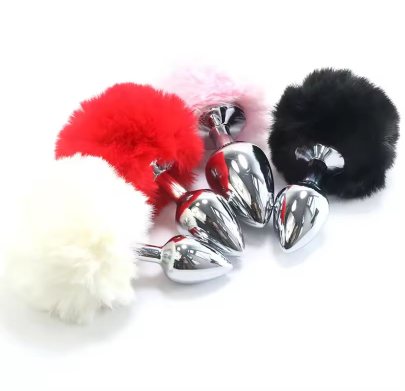Metal Plush Rabbit Tail Anal Plug Butt Plug Prostate Massager Rabbit Ear BDSM Cosplay Erotic Sex Toys for Women Adults Sex Game_img_1