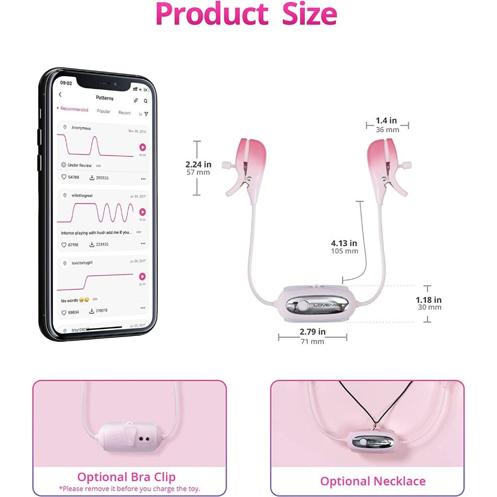Lovense - Gemini Nipple Vibrator, Adult Female Rechargeable Sex Toys, Adult Interactive Sex Toys - Closing the Distance_img_5