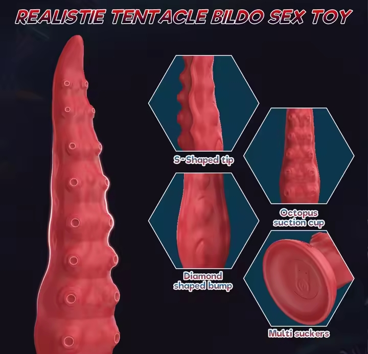 Octopus Tentacle Vibrator Strong Suction Cup Dildo G-Spot Anal Masturbator Adult Sex Toys for Women Femal Massage Skin Texture_img_1
