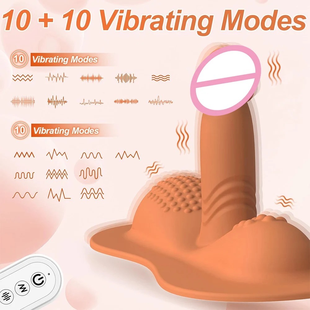 Big Sit and Ride Vibrators Dildo with 10 Vibrating Modes Remote Control Clit Anal G Spot Stimulator Adult Sex Toy for Women Man_img_4