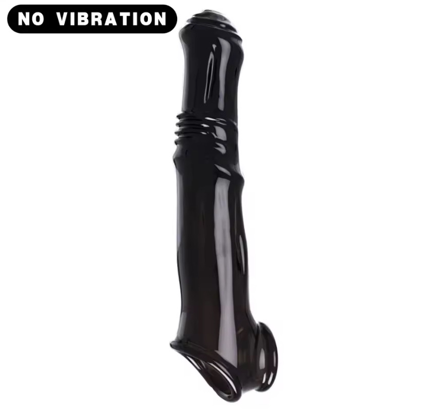 Vibrator Penis Enlargement Sleeve Penis Extender 7cm Dick Reusable Condom Delay Ejaculation Sex Toys For Men Sex Products
