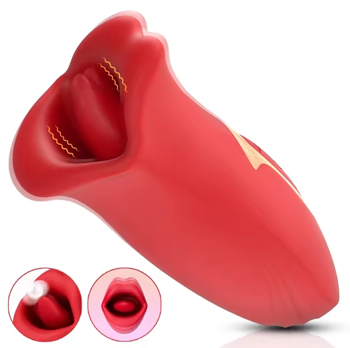 Realistic Oral Stimulator Vibrator, 3D Mouth & Tongue Licking, Sucking & Vibration Adult Sex Toys for Clitoris & Nipple