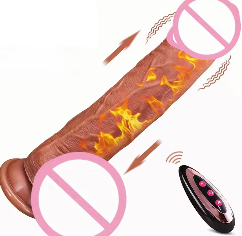 Heating Telescopic Dildo for Women, Soft Silicone Wearable Vibrator, Wireless Remote Control G-Spot Massager, Waterproof