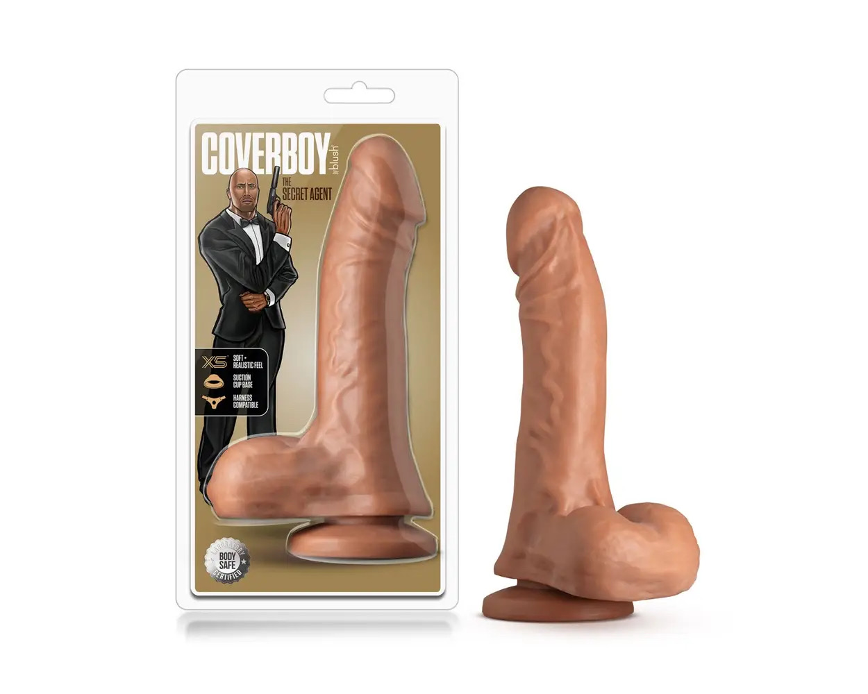 COVERBOY - THE SECRET AGENT 8.25-INCH DILDO MOCHA