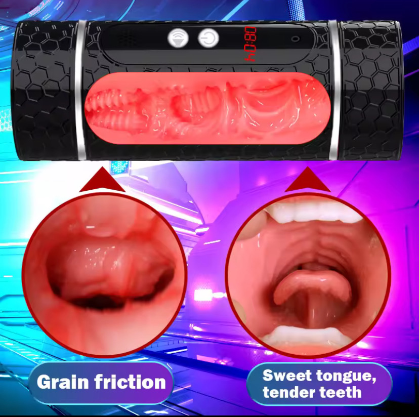 2 In 1 Automatic Male Masturbator Cup Soft Tight Pussy Blowjob Vaginal and Mouth Mold Vibrating Sucking Wriggle Men Sex Toys_img_3