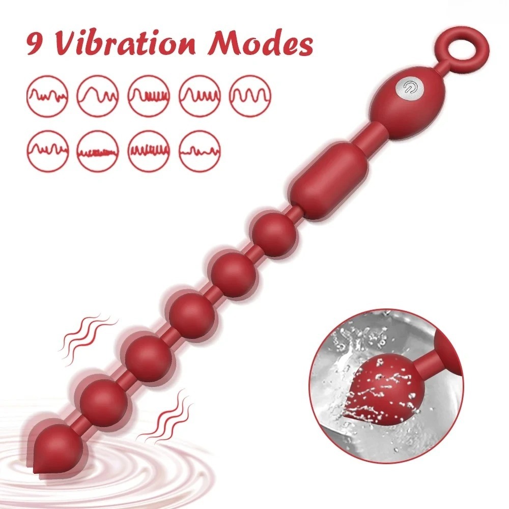 Vibrating Anal Beads Prostate Massager Flexible Silicone Plug Vibrador adult sex toys For Men Women Anal Stimulation_img_6