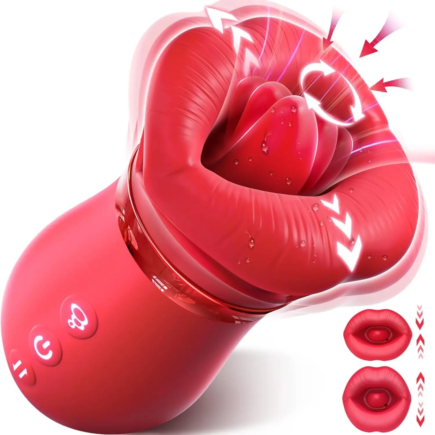 Mouth Sucking Vibrator 10 Tongue Licking Rose Toy Anal Clit Nipple Stimulator Female Couples Sex Toys for Women Adult Sex Games_img_1