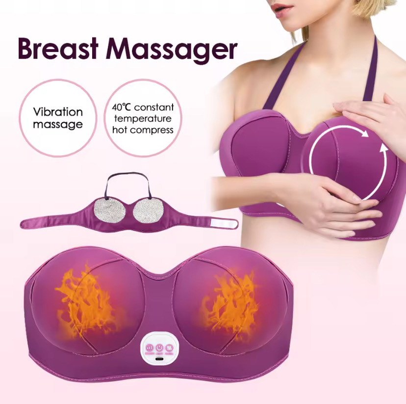 Electric Breast Enlargement Chest Massage Bra Breast Enlarge Increase Size 3-Speed Vibration Hot Compress Breast Relaxation