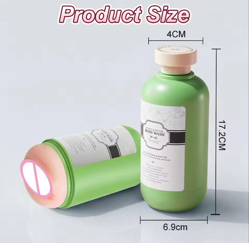 Camouflaged Bottle Shape Male Masturbator Cup 10 Frequency Vibrating Realistic Pocket Pussy Penis Oral Sex Toy for Men Travel_img_2