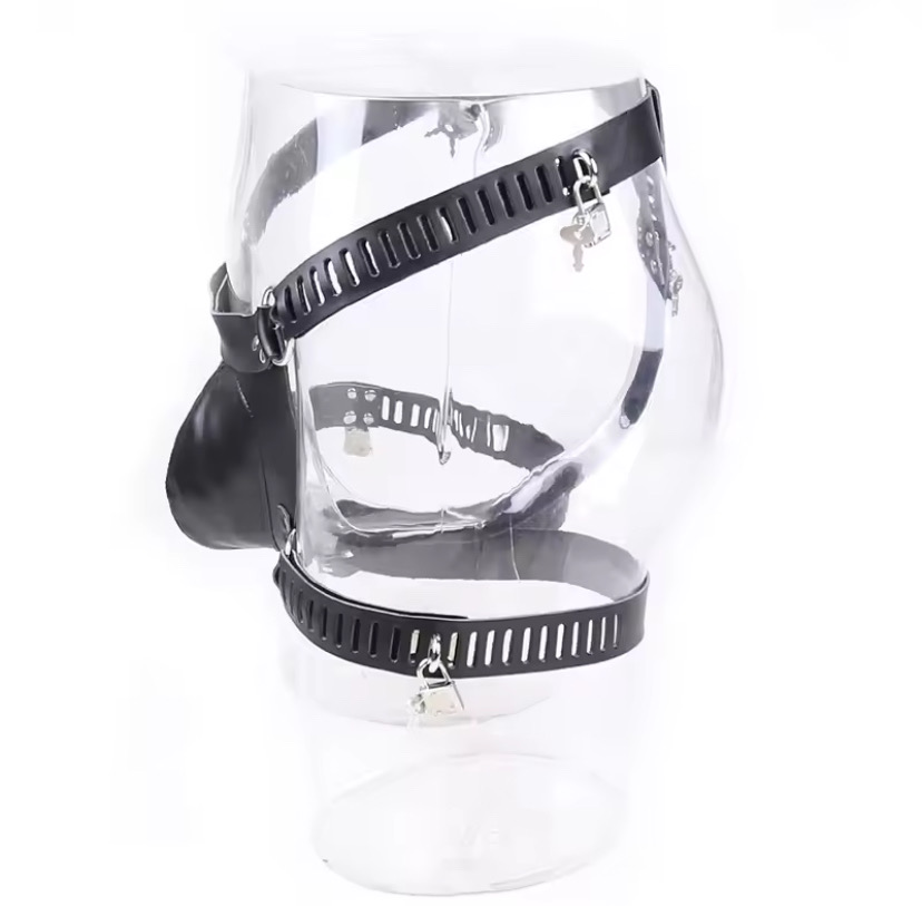 SM Bondage Flirting Male Utensil Chastity Pants Leather Strap Adult Birdcage Sexy Underwear Couple Sex_img_1