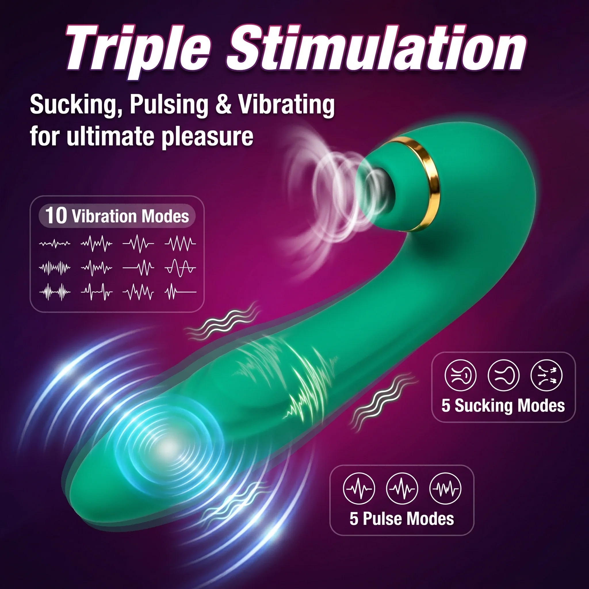 3-in-1 G-Spot Vibrator Clitoris Sucker Stimulation Vaginal Massager Tapping Clit Sucker Masturabtor Adult Sex Toy for Women 18+_img_5