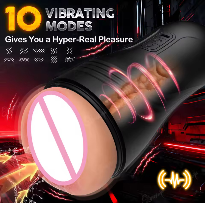 Male Mastubator Blowjob Vibration Machine Real Vaginia Pocket Pussy Oral Masturbation Cup Adult Sex Toys for Man_img_1