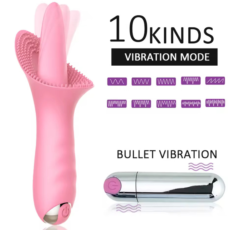 G Spot Clitoral Vibrator Tongue Licking Clit Tickler Adult Sex Toy for Women 10 Modes Vibrating Orgasm Vaginal sex toys massager