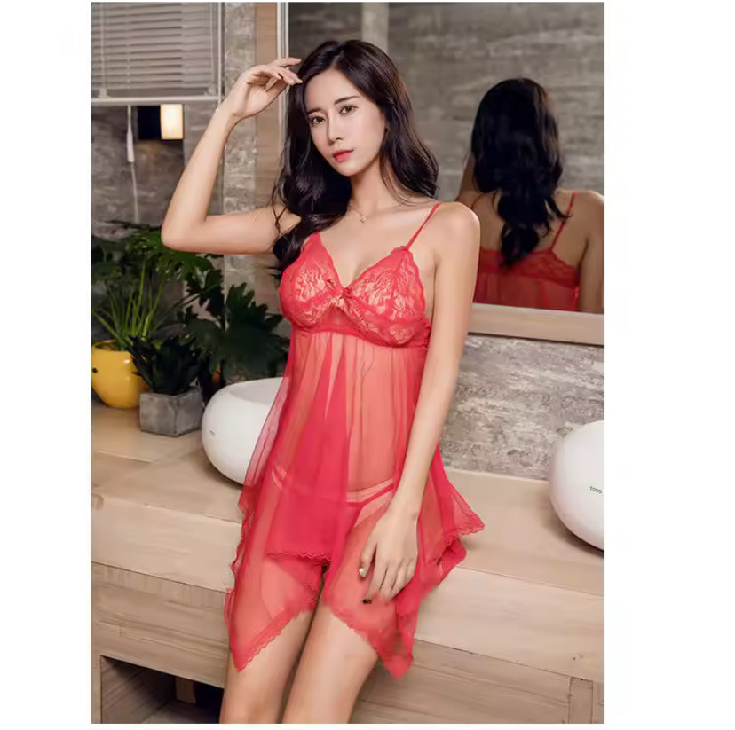 Sexy Lingerie Women Sexy Blouse Sleepwear Lace Underwear Sex Babydoll Erotic Transparent Dress_img_2