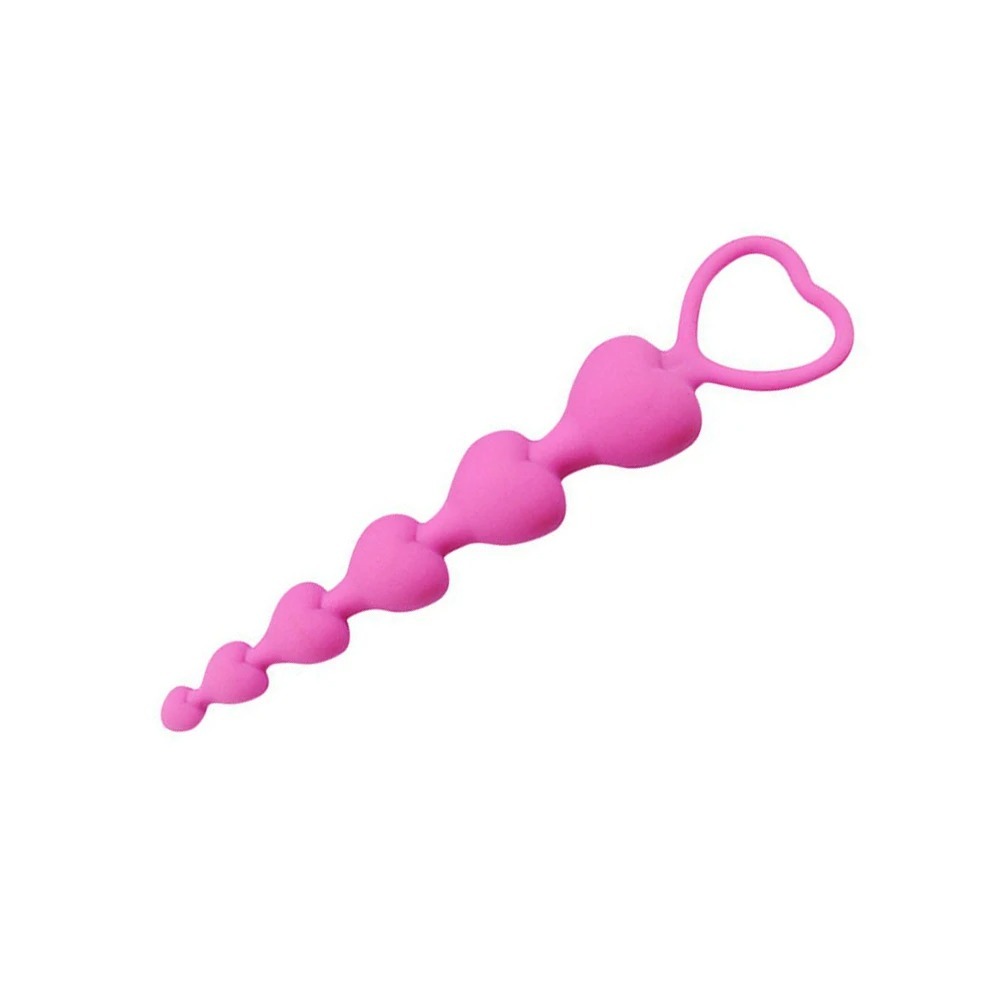 Flexible Silicone Long Anal Beads Butt Plug Heart Shape Waterproof Anal Sex Toy for Man Women Couple No Vibrator Bullet Sex Shop_img_1