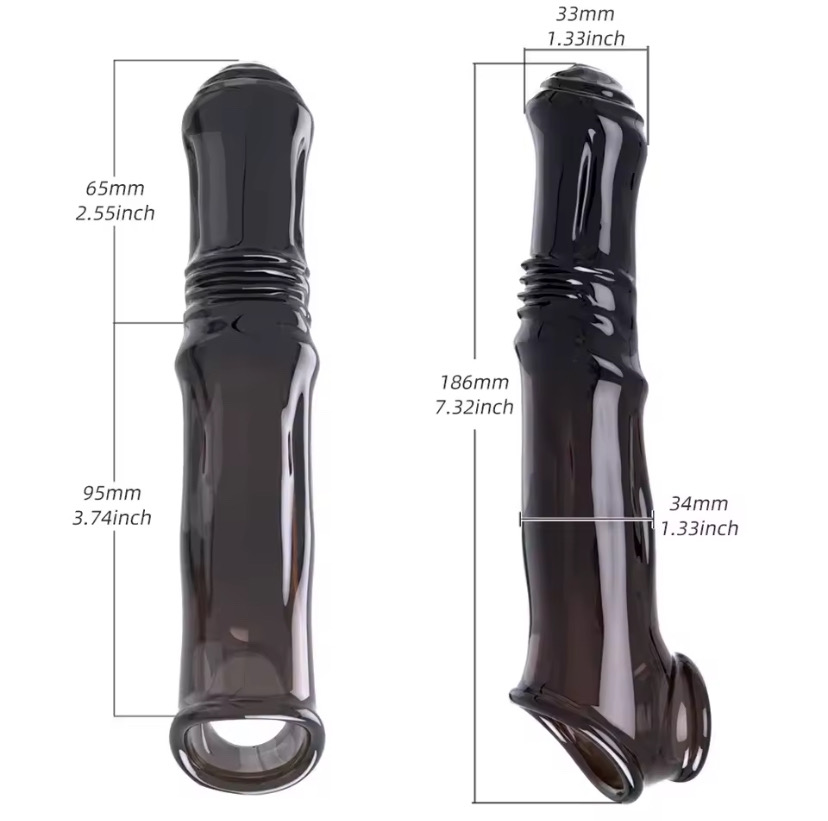 Vibrator Penis Enlargement Sleeve Penis Extender 7cm Dick Reusable Condom Delay Ejaculation Sex Toys For Men Sex Products_img_5